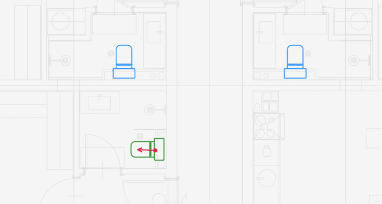 Plumbing fixtures matched in an architect's DWG, ready to place as Revit families