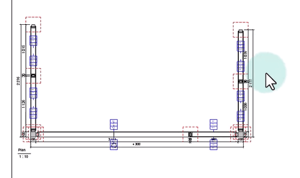 Revit assembly views dimensioned automatically for partition wall shop drawings